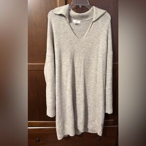V-Neck Gray Women's Sweater